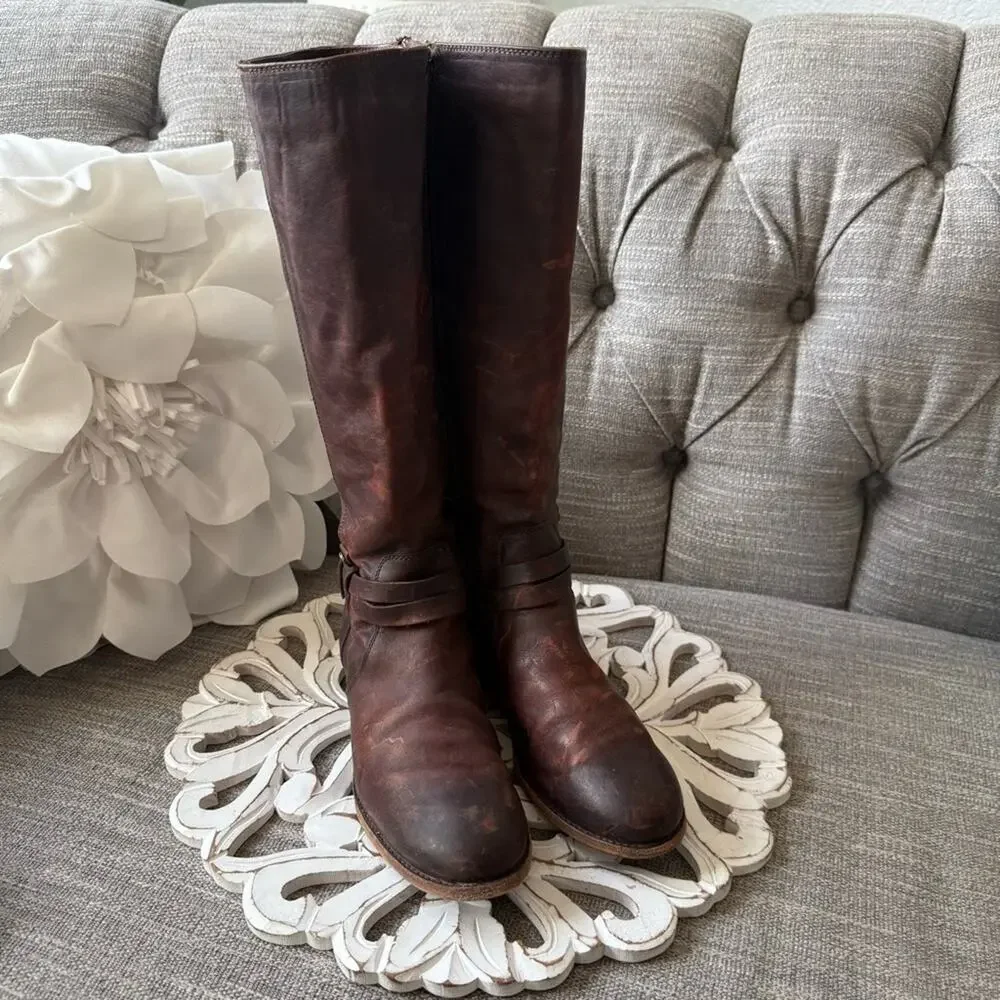Frye Brown Leather Tall Boots Women’s 7.5